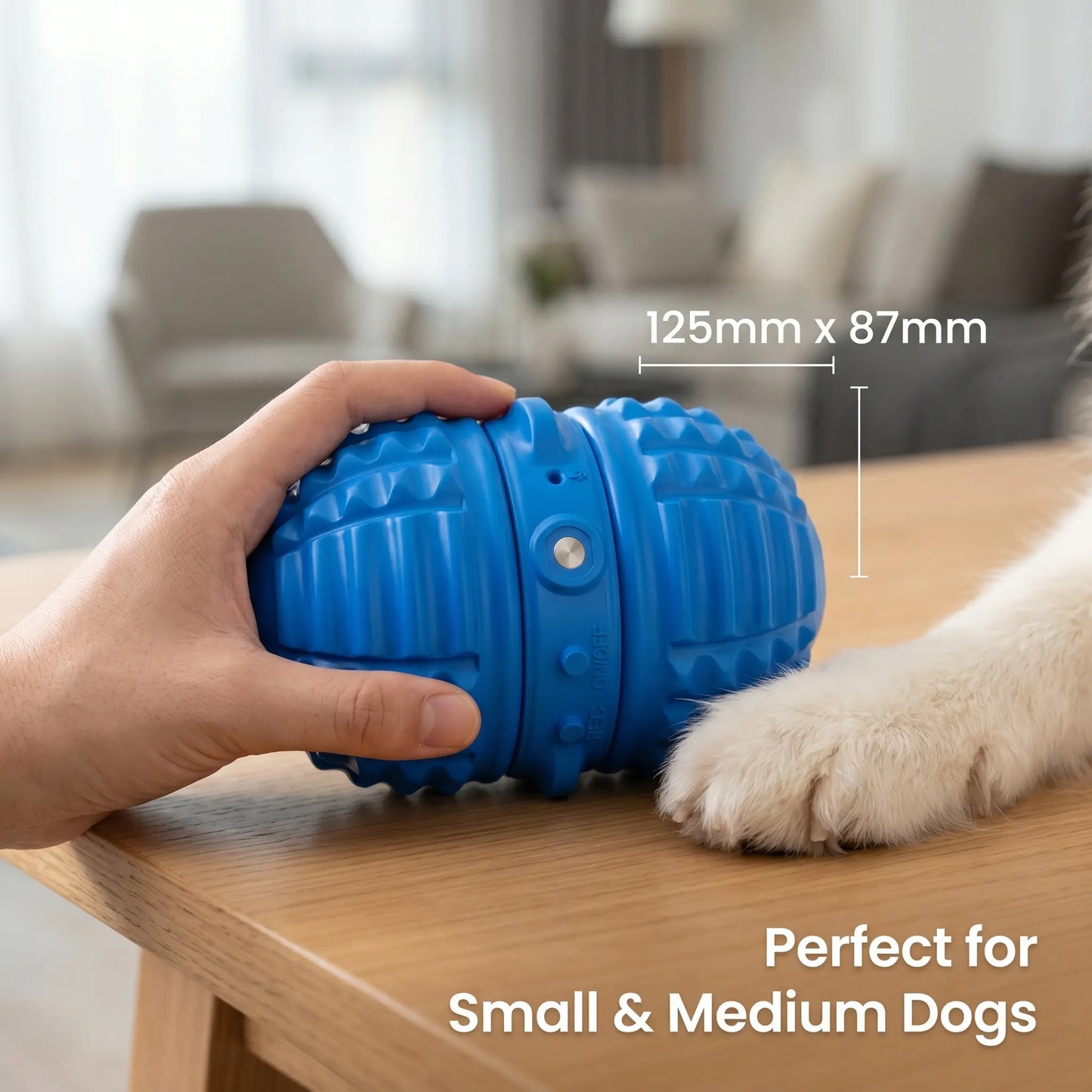 Smart Dog Toy Interactive Automatic Moving Ball Dual Motor Rolling Voice Recording Motion Activated Water Resistant Rechargeable Pet Toy with Rope for Small Medium Dogs Indoor Active Play Boredom Busting