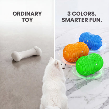 Smart Dog Toy Interactive Automatic Moving Ball Dual Motor Rolling Voice Recording Motion Activated Water Resistant Rechargeable Pet Toy with Rope for Small Medium Dogs Indoor Active Play Boredom Busting