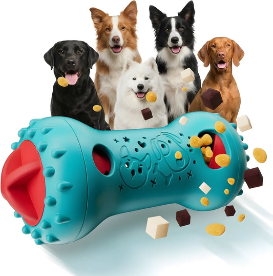 LUMIKATA 2-In-1 Dog Puzzle Toy & Slow Feeder: 3-Level Adjustable Treat Dispensing Toy to Keep Dogs Busy, Stop Fast Eating & Improve Digestion — Interactive IQ Enrichment for All Breeds.Heavy-Duty Durable Nylon,Chewers.
