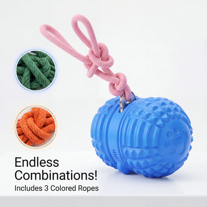 Smart Dog Toy Interactive Automatic Moving Ball Dual Motor Rolling Voice Recording Motion Activated Water Resistant Rechargeable Pet Toy with Rope for Small Medium Dogs Indoor Active Play Boredom Busting