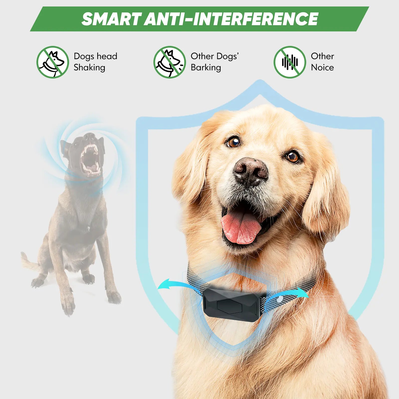 Dog Bark Collar for Large Medium Small Dogs, Rechargeable Smart Bark Collar, anti Barking Training Collar with 5 Adjustable Sensitivity Beep Vibration (Black) Harnesses Harness Straps Dog Whistle for Dog Dog Barking Stopper Outdoorfun