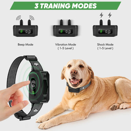 Dog Bark Collar for Large Medium Small Dogs, Rechargeable Smart Bark Collar, anti Barking Training Collar with 5 Adjustable Sensitivity Beep Vibration (Black) Harnesses Harness Straps Dog Whistle for Dog Dog Barking Stopper Outdoorfun