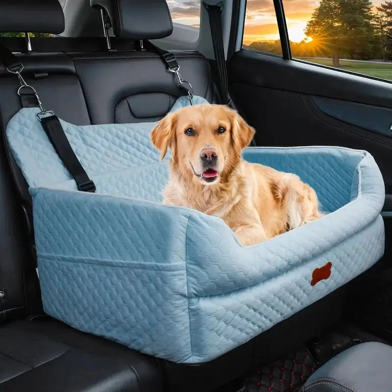 Dog Car Seat for Large/Medium Dog, Comfortable Dog Car Bed Pet Booster for Back Seat, Fully Detachable & Washable Dog Travel Seat with Thick Cushion