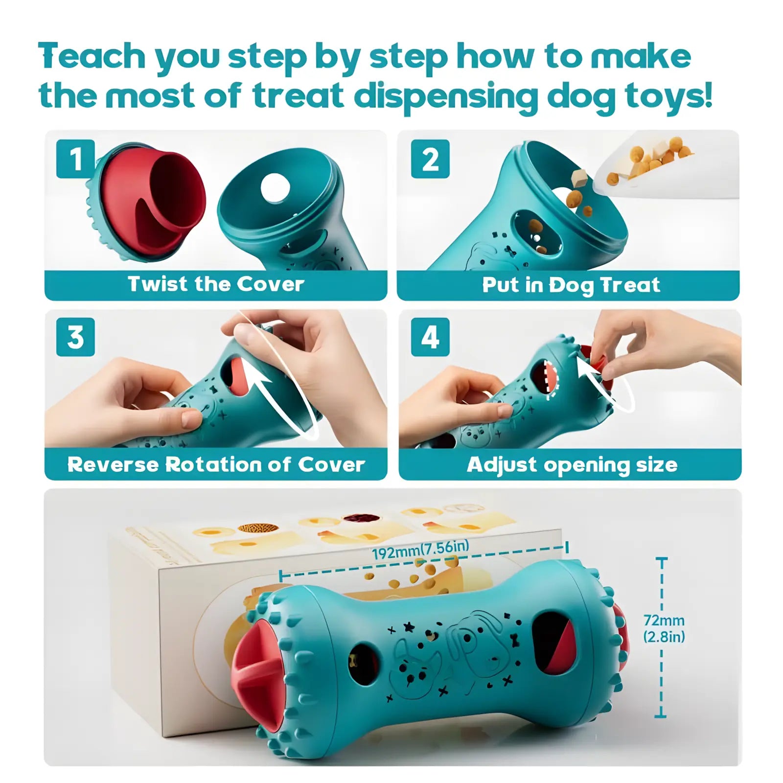 LUMIKATA 2-In-1 Dog Puzzle Toy & Slow Feeder: 3-Level Adjustable Treat Dispensing Toy to Keep Dogs Busy, Stop Fast Eating & Improve Digestion — Interactive IQ Enrichment for All Breeds.Heavy-Duty Durable Nylon,Chewers.