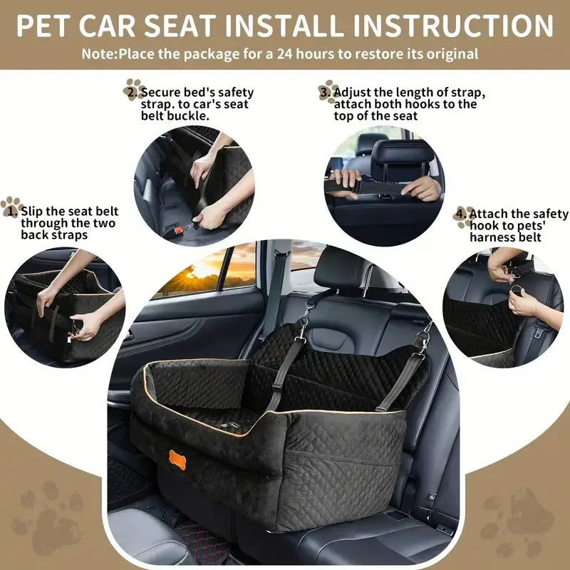 Dog Car Seat for Large/Medium Dog, Comfortable Dog Car Bed Pet Booster for Back Seat, Fully Detachable & Washable Dog Travel Seat with Thick Cushion