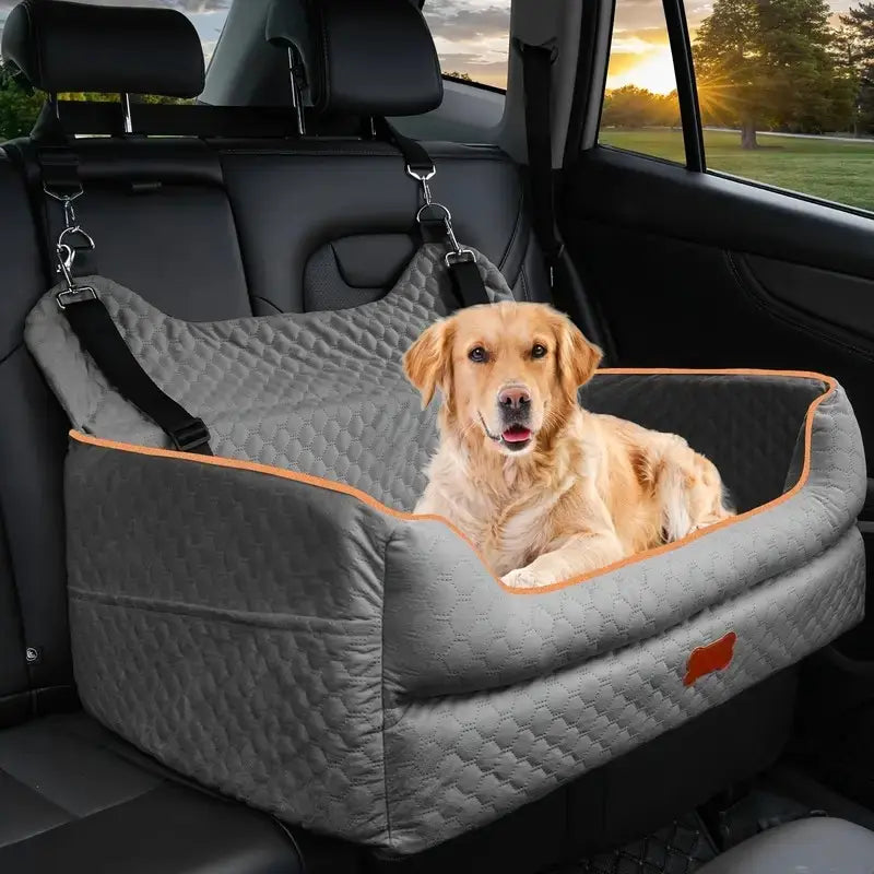 Dog Car Seat for Large/Medium Dog, Comfortable Dog Car Bed Pet Booster for Back Seat, Fully Detachable & Washable Dog Travel Seat with Thick Cushion