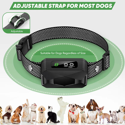 Dog Bark Collar for Large Medium Small Dogs, Rechargeable Smart Bark Collar, anti Barking Training Collar with 5 Adjustable Sensitivity Beep Vibration (Black) Harnesses Harness Straps Dog Whistle for Dog Dog Barking Stopper Outdoorfun