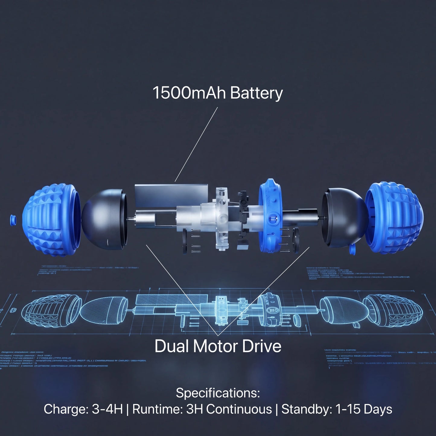 Smart Dog Toy Interactive Automatic Moving Ball Dual Motor Rolling Voice Recording Motion Activated Water Resistant Rechargeable Pet Toy with Rope for Small Medium Dogs Indoor Active Play Boredom Busting