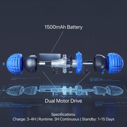 Smart Dog Toy Interactive Automatic Moving Ball Dual Motor Rolling Voice Recording Motion Activated Water Resistant Rechargeable Pet Toy with Rope for Small Medium Dogs Indoor Active Play Boredom Busting