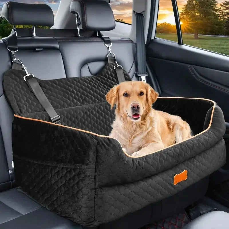 Dog Car Seat for Large/Medium Dog, Comfortable Dog Car Bed Pet Booster for Back Seat, Fully Detachable & Washable Dog Travel Seat with Thick Cushion